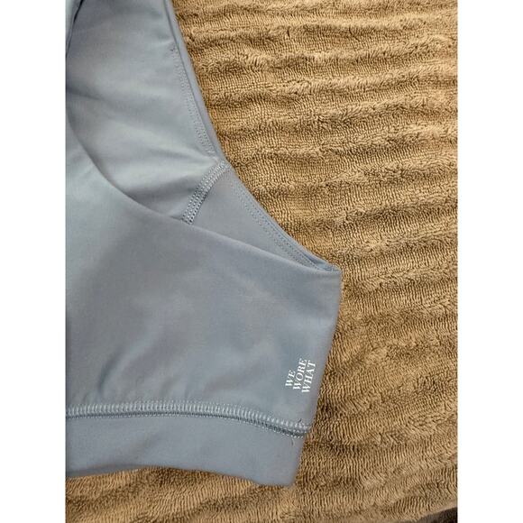 NEW WeWoreWhat High Neck Sports Racer Back Bra Dusty Blue Size Small Athletic - Picture 5 of 8